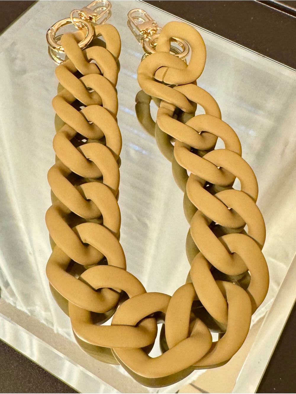 New Matte Acrylic Tan Bag Chain